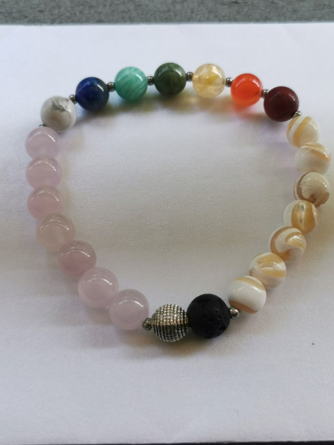 Howlith Lapislazuli Amazonit Jade Citrin Karneol rote Jaspis<br />Rosenquarz &amp; Perlmutt &amp; Lavastein<br />8 mm