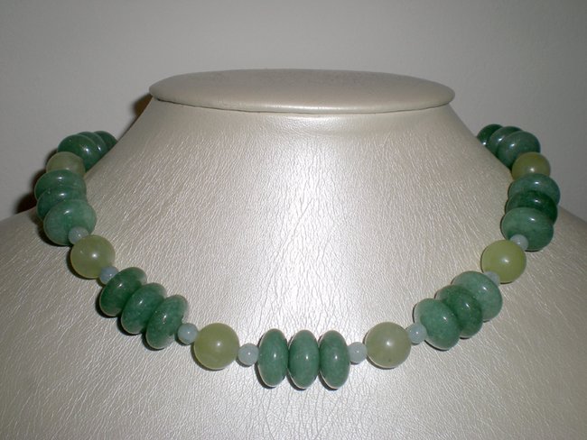 Aventurin, chinesische Jade, Aquamarin