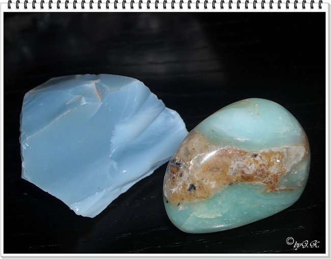 Anden Opal Hellblau Rohstein und  Chrysopal TS