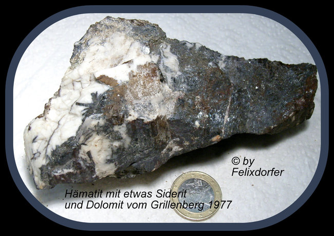Hämatit und Siderit  mit Dolomit vom Grillenberg