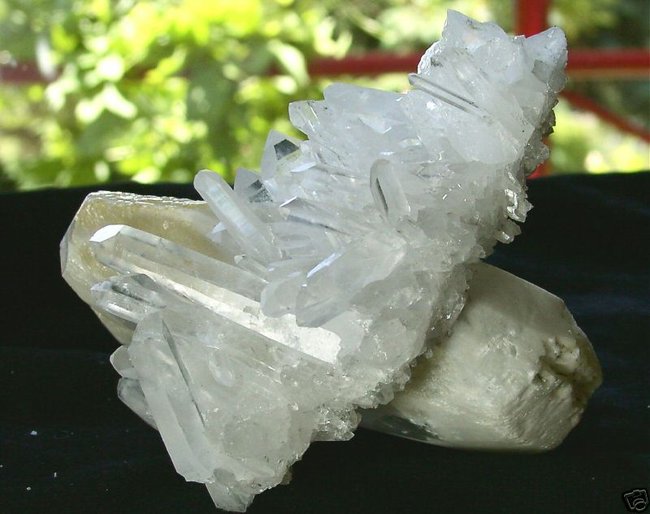 Barytkristall 10cm mit Nadelquarz 1a aus Tibet