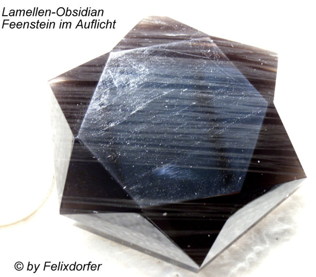 Lamellen-Obsidian  Feenstein im Auflicht