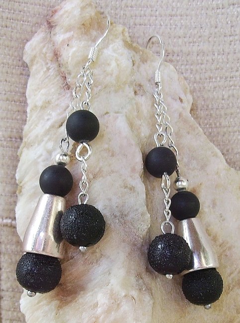 Black Onyx (matt) mit Glasperlen