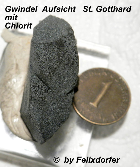Rauchquarz  Gwindel hell   mit Chlorit 1a  vom St. Gotthard