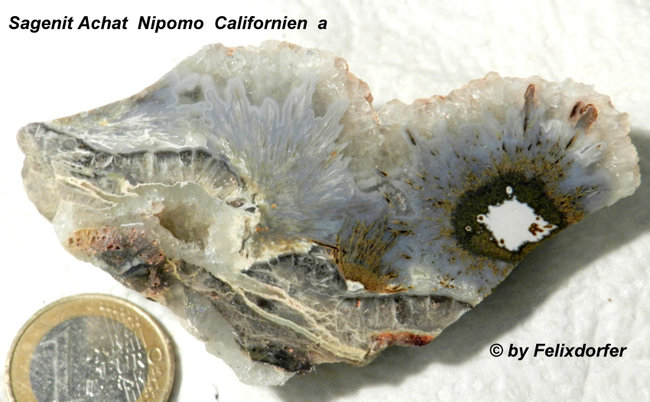 Sagenit  Achat  Nipomo  Kalifornien  USA