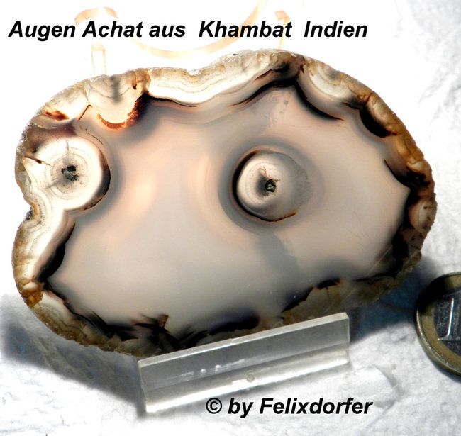 Augen-Achat aus Khambat, Indien