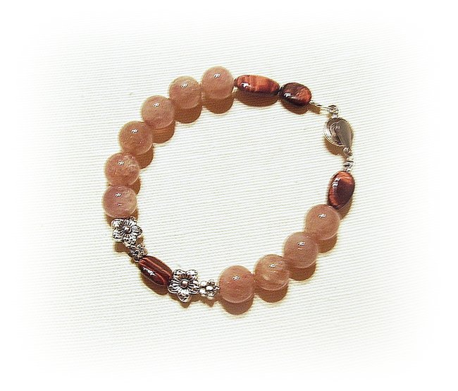 Armband Rubinquarz - Tigerauge rot