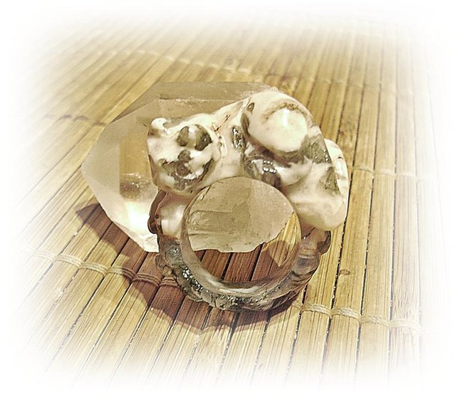 Ring aus Moosachat &quot;Katze&quot;