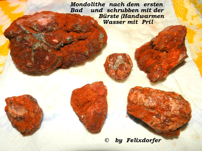 Alle Mondolithe nach dem ersten Bad