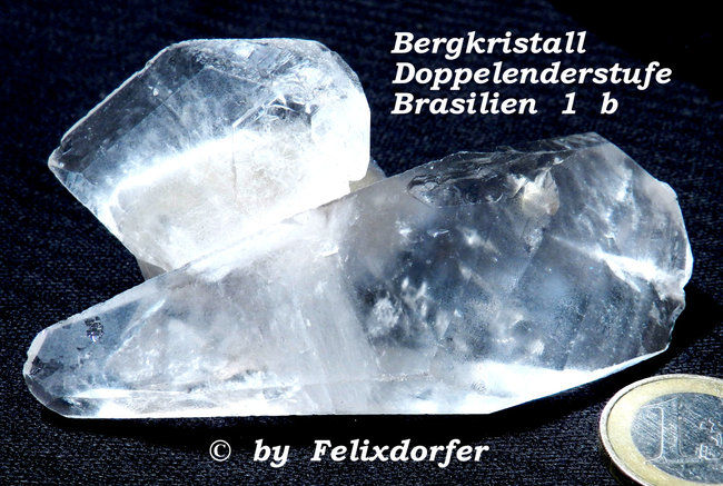 Bergkristall Doppelender Stufe Brasilien 1b