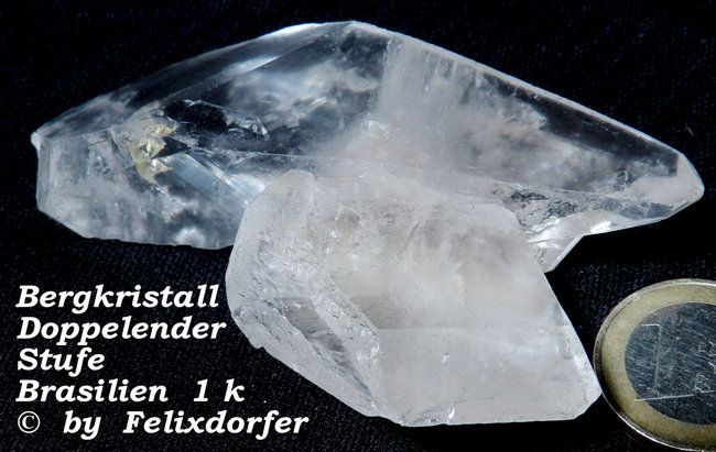 Bergkristall Doppelender Stufe Brasilien 1k