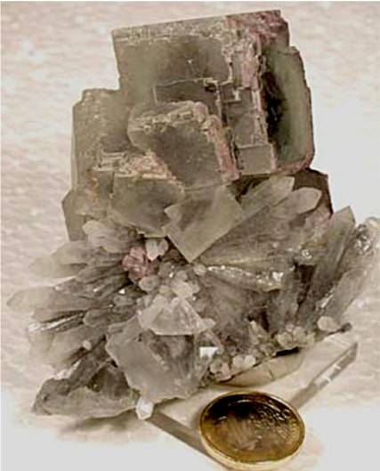 Fluorit China mit Quarzrosette Hunan China