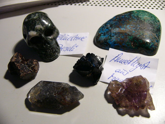 Skull Bluestone,Shattuckit,Stauolith,Amethyst,Kassiterit,Doppelender Nepal