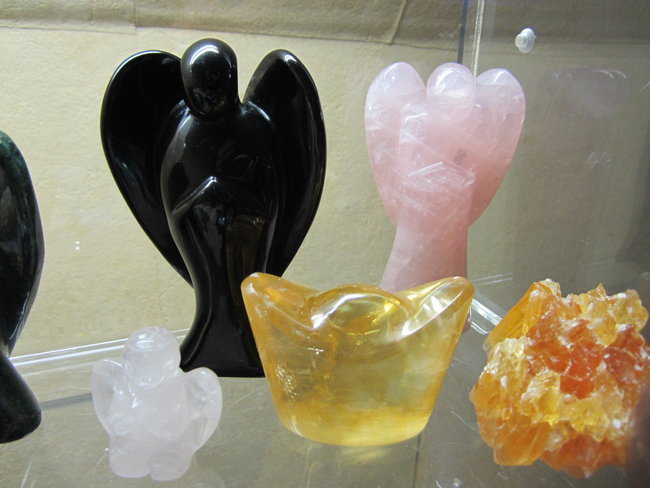 Onyx Engel und gelbe optischer Calcit Figur