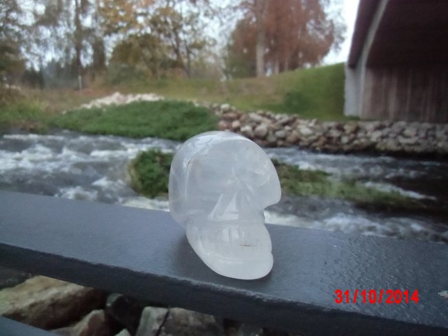Suki unter der Brücke an der rauschenden Jeglitz