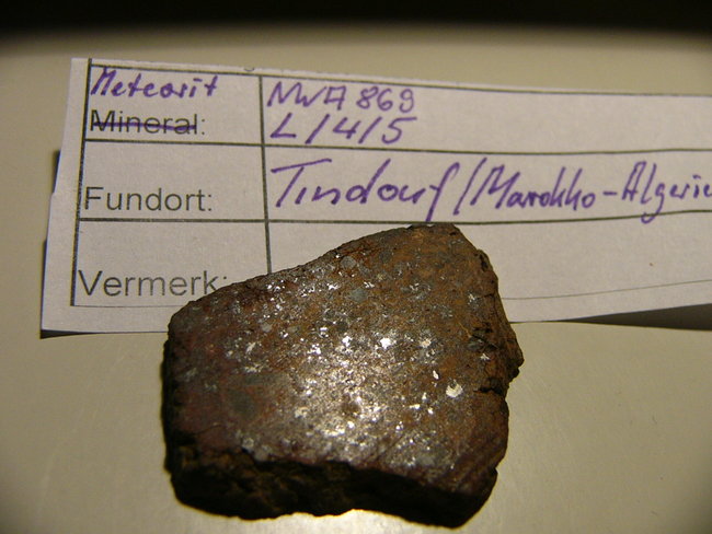 Meteorit Fund 2001 Marokko -Algerien Grenzgebiet Tindouf NWA 869 L4/5