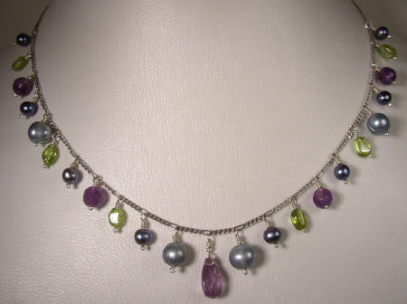 Peridot, Amethyst, Perlen