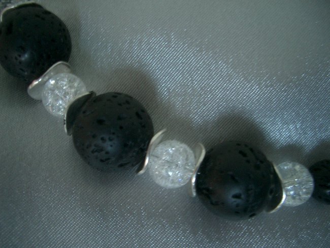 Kette mit Lava und Bergkristall Bild 1