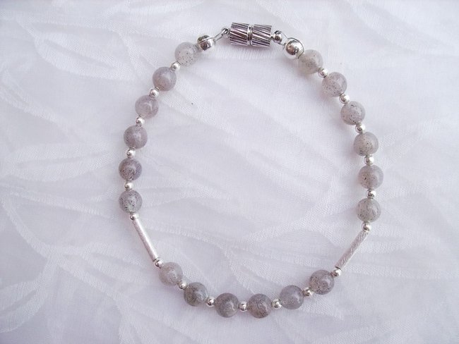 Armband Labradorit - Silberteilchen