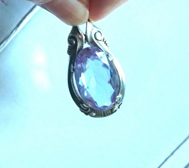 Stein hellblau, Anhänger Silber