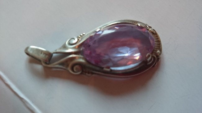 Stein violett, Anhänger Silber