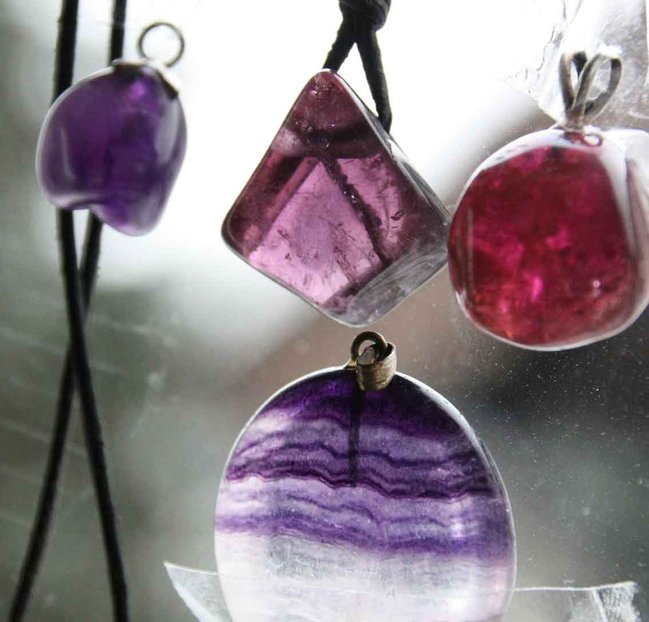 Amethyst, unbekannt, Rubellit, Fluorit