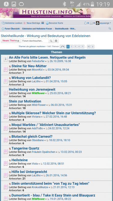 Screenshot Forumsmenü