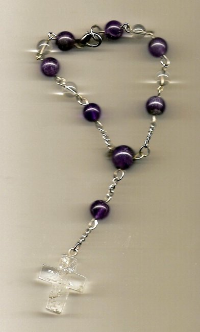 Amethyst-Bergkristall-Rosenkranz 1