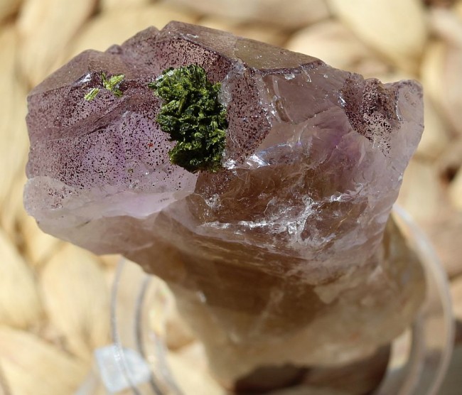 34g Rare amethyst Green tourmalines red pyramid hematite.jpg