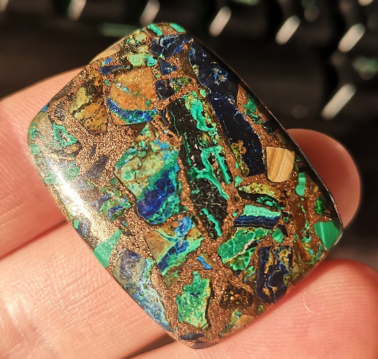 Azurit Malachit mit Kupfer Herkunft Indien