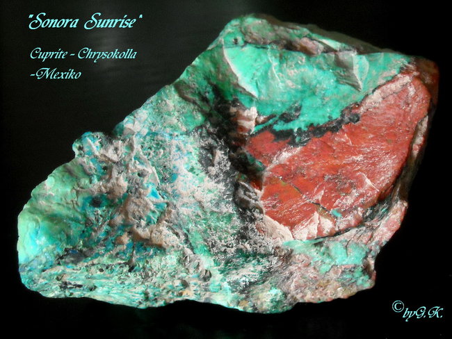 "Sonora Sunrise" Cuprit mit Chrysokoll