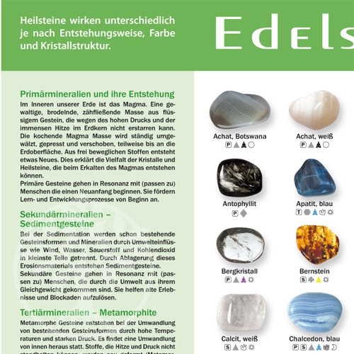 Steine Poster A1 gerollt : Stein Poster - Heilsteine: Wirkung und Bedeutung der Edelsteine