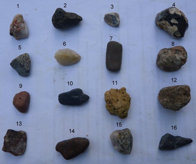 Gartenfunde verschiedene - 16 Steine numeriert : Edelsteine Steine ...